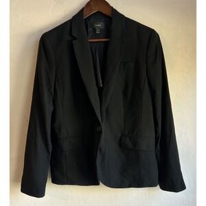 J Crew Campbell Traveler Blazer 12 Tollegno 1900 Italian Wool Black Classic